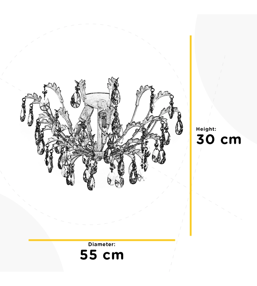 LAMPADARIO 3 LUCI ONLI "CESTA" AVORIO E14